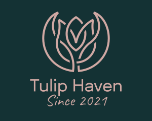 Pink Tulip Flower  logo design