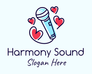 Heart Karaoke Microphone logo design