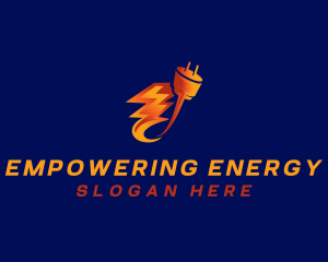 Electric Plug Lightning logo design