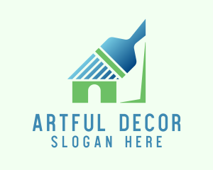 Home Renovation Paint Brush logo design