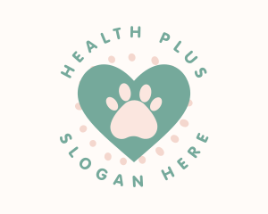 Paw Print Heart Logo