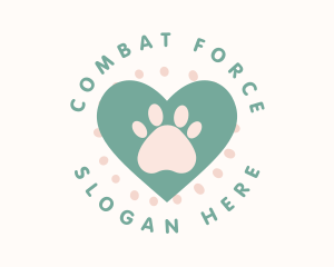 Paw Print Heart logo