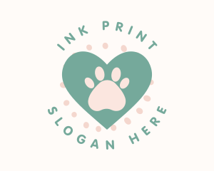 Paw Print Heart logo