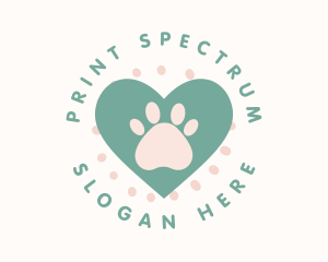 Paw Print Heart logo design