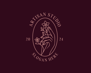 Artisanal Floral Hand logo design