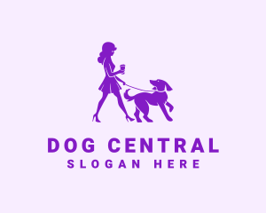 Lady Dog Walker logo design