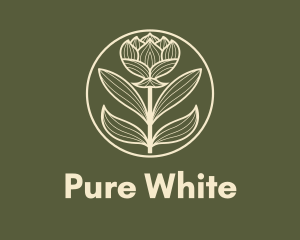 White Flower Stalk logo design