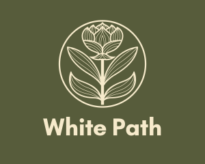 White Flower Stalk logo