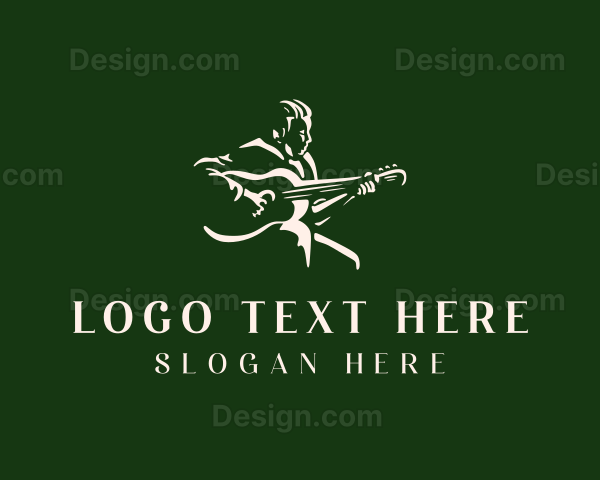 Country Music Guitarist Musician Logo