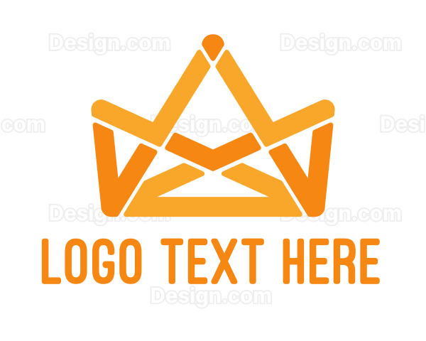 Orange Modern Crown Logo