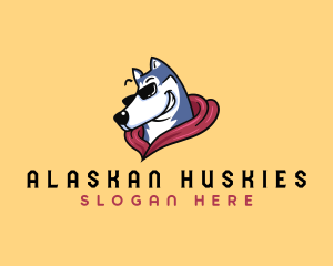 Cool Siberian Husky logo design