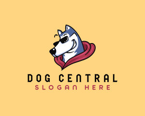 Cool Siberian Husky logo design