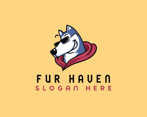 Cool Siberian Husky logo design