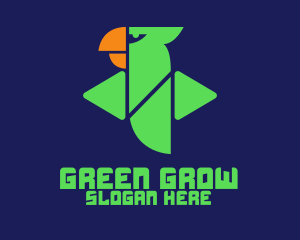 Green Digital Parrot  logo design