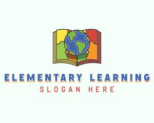 Globe Book Learning logo design