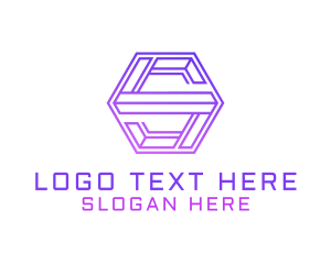 Gradient Hexagon Tech Letter S logo