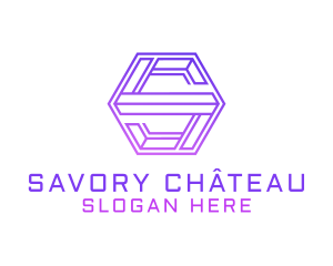 Gradient Hexagon Tech Letter S logo design