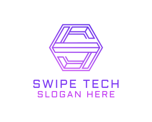 Gradient Hexagon Tech Letter S logo design