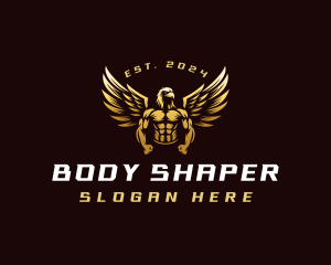 Muscular Gym Eagle logo design