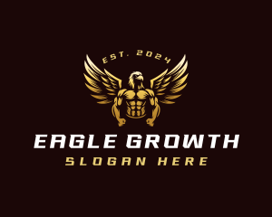 Muscular Gym Eagle logo design