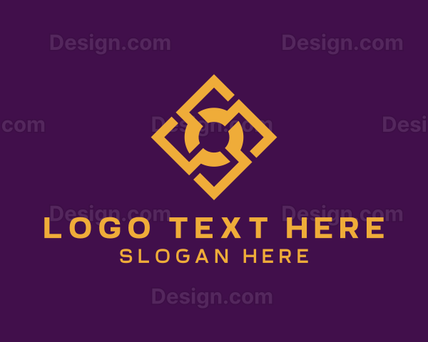 Golden Elegant Tile Pattern Logo