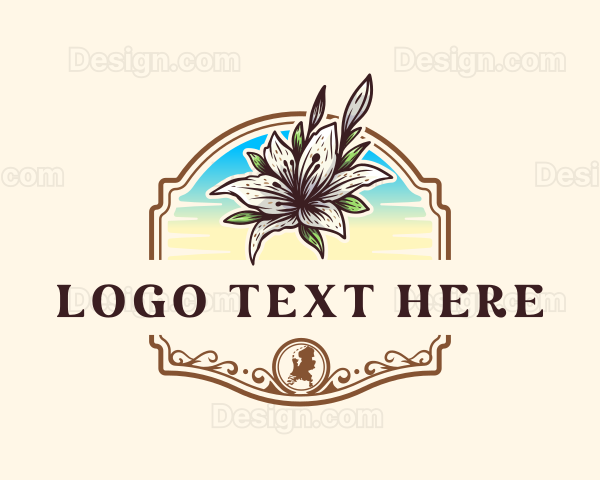 Lily Flower Plant Logo