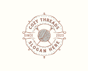 Sewing Yarn Knitting logo design