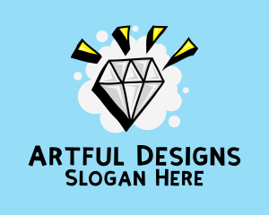 Shiny Diamond Doodle  logo design