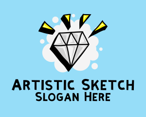 Shiny Diamond Doodle  logo design