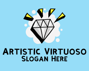 Shiny Diamond Doodle  logo design