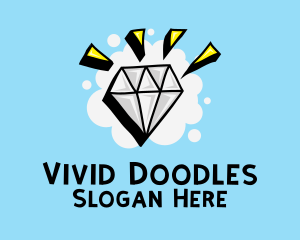 Shiny Diamond Doodle  logo design