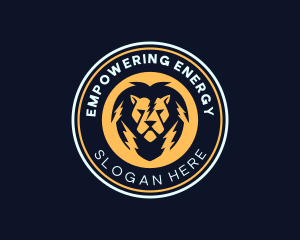 Lion Lightning Bolt logo design