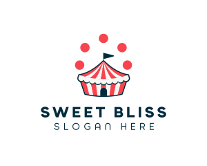 Circus Juggle Cupcake logo design