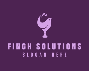 Finch Wine Glass logo design