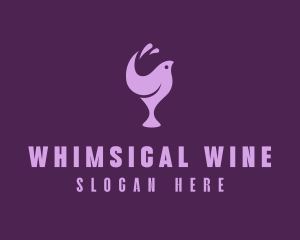 Finch Wine Glass logo design