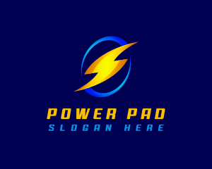 Thunderbolt Power Lightning logo design