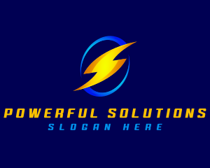 Thunderbolt Power Lightning logo design