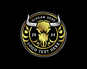 Luxury Bison Skull logo