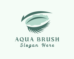 Natural Watercolor Eyelash logo design