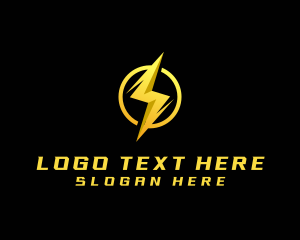 Golden Lighting Bolt Flash Logo