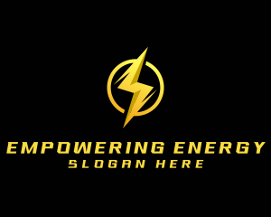 Golden Lighting Bolt Flash logo design