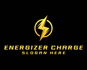 Golden Lighting Bolt Flash logo design