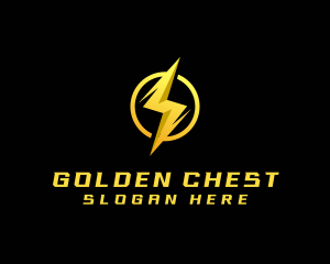 Golden Lighting Bolt Flash logo design