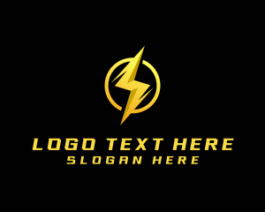 Flash - Golden Lighting Bolt Flash logo design