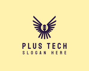 Podcast Microphone Wings Logo