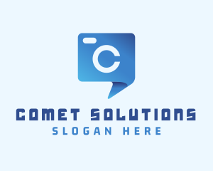 Blue Camera Letter C  logo design