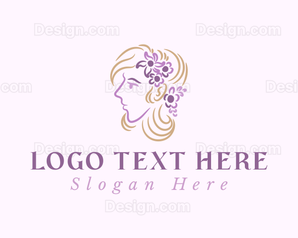 Florist Hair Woman Logo