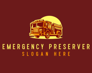 Retro Fire Truck logo design