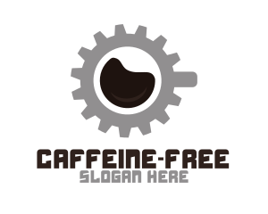 Coffee Cup Cogwheel logo design