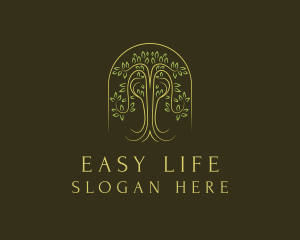 Gold Nature Tree logo design